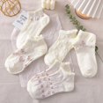 thumbnail image 5 of Byfri 5 Pairs Cartoon Floral Short Socks Polyester Breathable Casual Socks for Women Spring Autumn Style2, 5 of 7