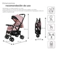 thumbnail image 4 of Carriola D’Bebé Reclinable Reversible Tipo Cunita para Bebés de 0 a 3 Años-Rosa, 4 of 5