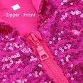 thumbnail image 5 of WOYY Toddler Girls Sequin Jacket Full Zip Hooded Coat Performance Kids Sports Outerwear, 5 of 7
