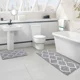 thumbnail image 5 of Juego de alfombra de baño de microfibra 2 piezas 45 x 65 cm + 45 x 120 cm gris, 5 of 8
