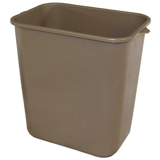 28 qt. Plastic Waste Basket Beige