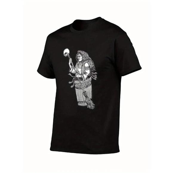 Men'S Baba Yaga Slavic Fairytale Dark Art Punk Mike Vivisector Graphic Tee with Baba Yaga & Morozko Character Design Printed pattern short-sleeved shirt