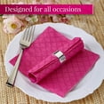 thumbnail image 2 of DISPOSABLE QUILTED LUNCHEON NAPKINS | European Made | for Upscale Wedding and Dining | 16 pc | Deep Pink, 2 of 5