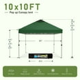 thumbnail image 4 of SUMMIT LIVING 10x10ft Pop-up Canopy Tent Straight Legs Instant Canopy for Outside with Wheeled Bag - Green, 4 of 8