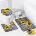 thumbnail image 4 of Shower Curtain Sets for Bathroom Sets, Wood and Fallen Leaves Pattern Printed on Shower Curtain Set with Rugs and Accessories, Suitable for Small Bathroom Gym Guest Bath, 72 x 72 inches, 4 of 8