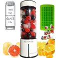thumbnail image 1 of Smoothie blender portable smoothies for blenders Roseview Glass bottle personal blender cordless mini blenders for smoothies cup mixer blend juicer maker mélangeur USB rechargeable, 1 of 7