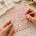 thumbnail image 6 of MInHoues Christmas Pearl Painting DIY Kit, Pink Background Festive Pattern Dot‑Art Hand‑Craft Set, Xmas Decoration for Greeting Card Making to Freinds, Snowman, 6 of 6