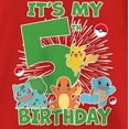thumbnail image 2 of Girl's Pokemon It's My 5th Birthday Graphic Tee Red Small, 2 of 5