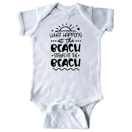 

Inktastic Spring Break What Happens at the Beach Stays at the Beach Gift Baby Boy or Baby Girl Bodysuit