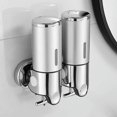 thumbnail image 2 of Double Soap Dispenser Wall Mount Shampoo Conditioner Shower Gel Lotion Soap for Bathroom or Kitchen Silver, 2 of 3