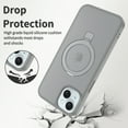 thumbnail image 3 of Dteck Magnetic Case for iPhone 15,Shockproof Matte Translucent PC Case Compatible with Mag Safe Ring Holder Kickstand Silicone Bumper Cover for iPhone 15,Gray, 3 of 6