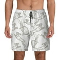thumbnail image 2 of Picia Hand Drawn Rabbit pattern Mens Swim Trunks with Compression Liner Stretch Beach Shorts Quick Dry with Zipper Pockets No-Chafing Board Shorts-Small, 2 of 9