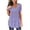 Purple, variant on Women's T-Shirt Round Neck Short Sleeve Pleated Button Irregular Hem Loose-Fit Ripped Hole Top - Purple/White/Green/Pink/Light Blue - S/M/L/XL/XXL (Purple | XXL)