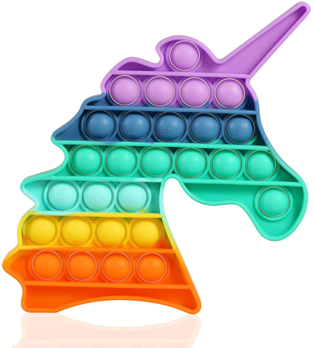 Push Pop Bubble Sensory Fidget Kids Toy Dye Tie Rainbow Unicorn Colorful Toy 
