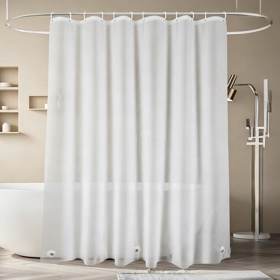 Deally Frosted PEVA Plastic Shower Curtain Liner 72 inch Long Length,Waterproof Opaque Shower Liner with 3 Bottom Magnets No Smells with Rustproof Grommets