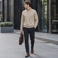 thumbnail image 2 of AZoiNM Men's Quarter Zip Pullover Sweatshirt, Long Sleeve Mock Neck Fleece Sweater, Casual Lightweight Layering Top, 2 of 12