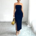 thumbnail image 5 of Bnwani Ladies Dresses,Women Dresses,Solid,Side Split,V-Neck,Sleeveless,Navy,M, 5 of 7