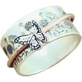 thumbnail image 1 of Anillo de mariposa giratorio retro Anillo de descompresión de dos colores Anillo femenino giratorio (5), 1 of 8