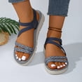 thumbnail image 3 of Dakaela Womens Hiking Walking Sandals Comfortable Athletic Quick Drying Summer Beach Water Shoes with Hook And Loop Straps Size 6-10 Blue, 3 of 8