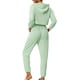 thumbnail image 3 of Conjuntos de sudaderas y pantalones de chándal para mujeres INSPIRE CHIC, sudadera corta y joggers largos XL en verde, 3 of 5