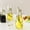 Silver, variant on Glass Oil Dispenser Bottle with Spout and Measuring Cup for Kitchen Countertop Refillable Container 1 Piece