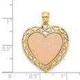 thumbnail image 4 of 14k Gold Two-tone Polished Lace Trim Heart Pendant Charm, 4 of 4