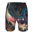 thumbnail image 3 of Salouo Abstract Peacock Painting Pattern Swim Trunks for Men,Men's Hawaiian Bathing Suit Swimsuits Quick Dry Swimming Board Shorts Beach Shorts with Pockets-X-Large, 3 of 6