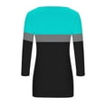 thumbnail image 6 of Women's Tops 3/4 Length Sleeve Square Neck Color Block Casual Dressy Tunic Tops Summer Basic Shirts, 6 of 8