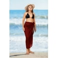 thumbnail image 2 of HAPPY BAY Women's Beachwear Summer Swimwear Swim Cover ups Beach Wraps Skirt Swimwear Bikini Plus Size Sarong Coverups One Size Solid, Dark Red, 2 of 4