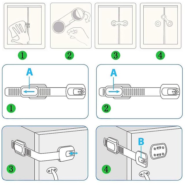 Cerradura de seguridad para muebles CARBONLIKE, puertas de seguridad para niños, muebles de protección para niños ZefeiWu 8390615041065