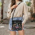 thumbnail image 5 of LedBack Skull Print Women's Crossbody Bag Leather Shoulder Handbag Sling Satchel Purse Multi Pocket Hobo Bag with Adjustable Shoulder Strap, Black, 5 of 7