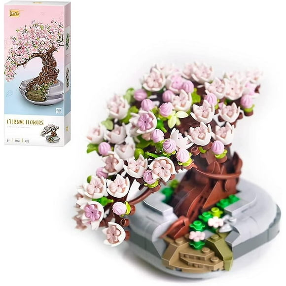Luniquz Cherry Tree Bonsai Model Kits, 426 Pcs Creative Plant Bonsai Building Blocks Model Bricks Set, Compatible With Lego Technics, 13.5 X 7.5 X 10cm (14314