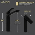 thumbnail image 2 of ANZZI Single Handle Single Hole Bathroom Vessel Sink Faucet With Pop-up Drain in Matte Black, 2 of 8