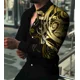 thumbnail image 1 of 2024 nueva camisa social de lujo para hombres, camisa con botones de solapa, estampado casual, manga larga, cárdigan de fiesta para hombres, top de calle, 1 of 6