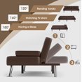 thumbnail image 3 of Homall Canapé-Lit Futon en Similicuir Canapé Moderne Convertible Inclinable Pliant avec 2 Porte-Gobelets, Brun, 3 of 6
