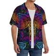 thumbnail image 4 of Daiia Indian Mandalas Dragonfly Men's Linen Shirts Short Sleeve Casual Shirts Button Down Shirt for Men Beach Summer Wedding Shirt-Medium, 4 of 7