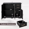 thumbnail image 3 of Costway Buffet Bahut de 40 Pouces Armoire Moderne de Rangement pour Cuisine avec 2 Tiroirs Noir, 3 of 10