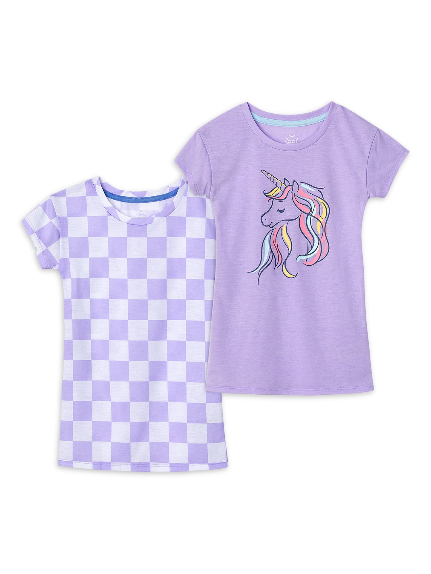 Wonder Nation Toddler Girl Pajama Gown Set, 2-Pack, Sizes 2T-5T