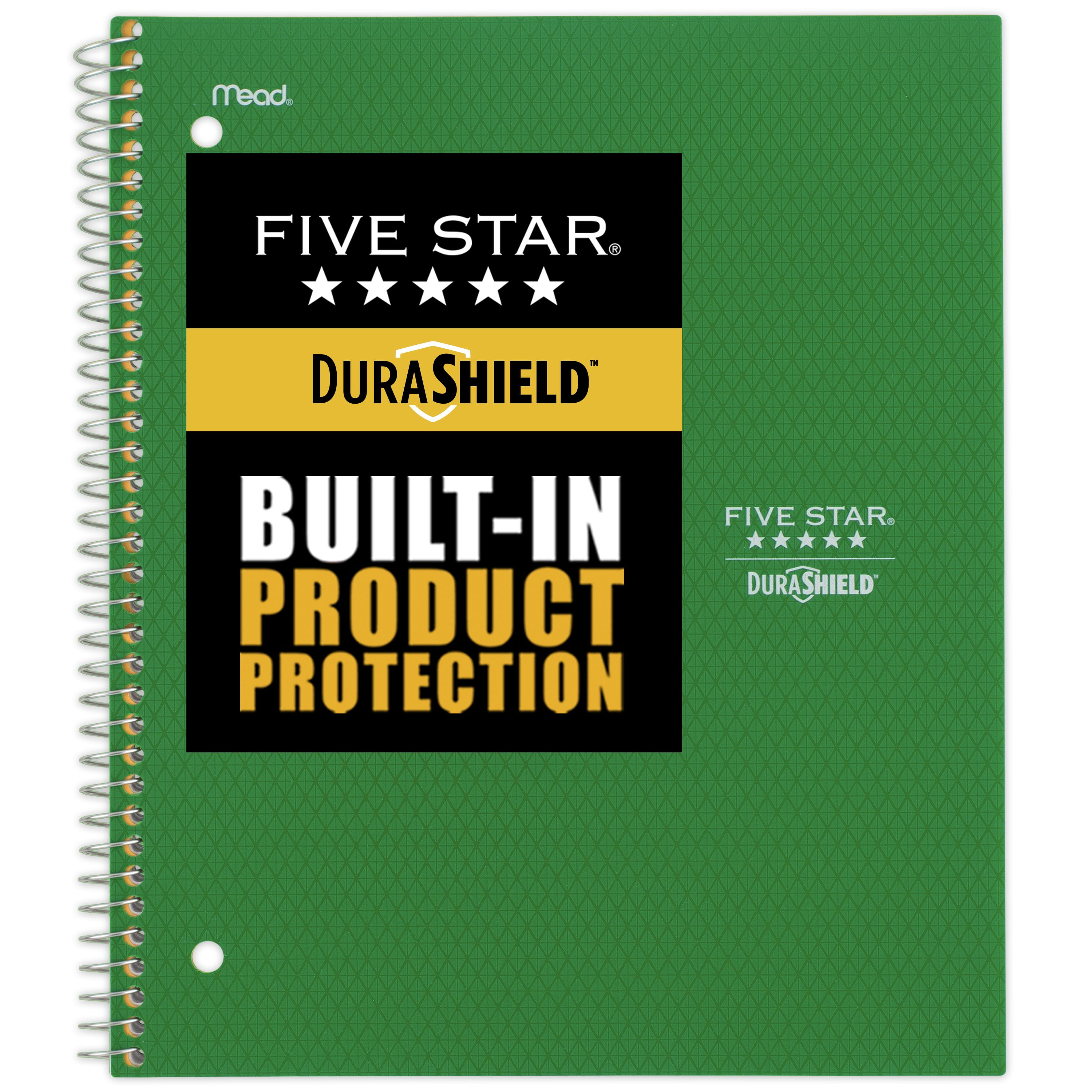Five Star DuraShield Spiral Notebook, 1 Subject, College Ruled, Forest