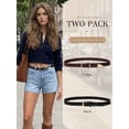 thumbnail image 3 of Vorliqent 2 Pack Women's Elastic Woven Belts with Gold Buckle Stretch Braided Waist Belt Breathable Comfortable Casual Belt, 3 of 9