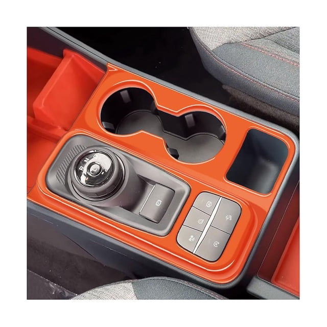 Cubierta embellecedora PENGJJMXG para panel de control de cambio de marchas de coche con volante a la izquierda para camioneta 2022 2023 marco para portavasos de agua naranja ABS