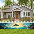 thumbnail image 6 of LUUFILx Ocean Whale Backdrop Underwater Banner Scenic Background for Aquarium Party Baby Shower Wedding Event Photography Backdrop Coral Decor Wall Hanging, 6 of 8