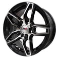 thumbnail image 2 of Rin 17X7.5 5-100/114.3 PRW Mod: P182 ET35 CB73.1 GLOSS BLACK MACHINE FACE, 2 of 3