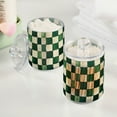 thumbnail image 2 of Yayeee 4 Pack Qtip Holder Bathroom Cotton Swab Canister with Lid Clear Dispenser Set, Green and White Plaid Pattern, 2 of 6