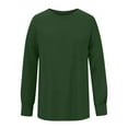 thumbnail image 5 of tklpehg Casual Long Sleeve Shirts for Womens Fall Fashion Crewneck Tunic Tops Solid Color Lightweight Loose Pullover Shirts(V01_ Green,M), 5 of 6