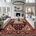 thumbnail image 4 of Red Boho Large Area Rugs for Bedroom Living Room, Soft Non Slip Carpet Bedside Rug, Contemporary Abstract Ethnic Retro Geometric Rectangle Floor Cover Kitchen Accent Rug 8'x10' for Dining Room/Office, 4 of 9