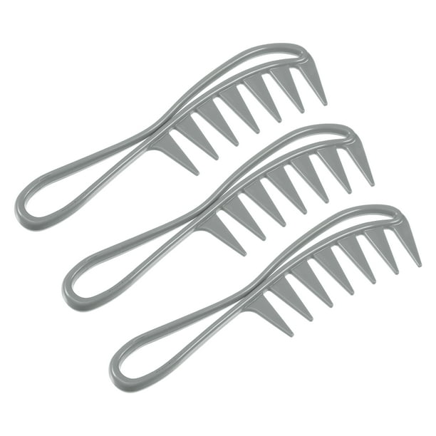 3uds Pelo Peine Ancho Dientes, Anti Estático, para Rizado Pelo, Gris