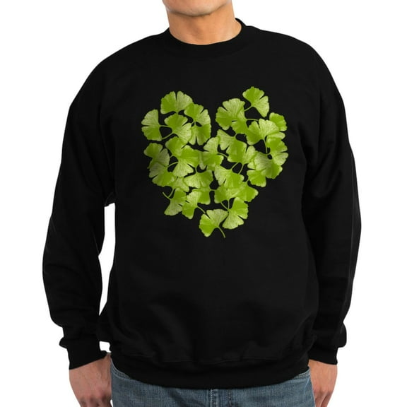 CafePress - Ginkgo Leaf Heart Sweatshirt (Dark) - Classic Crew Neck Sweatshirt