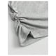 thumbnail image 5 of Camisetas de Larga con Lazo para Mujer, Cuello Redondo Fruncido, Camisetas Casuales Ajustadas Gris M, 5 of 8