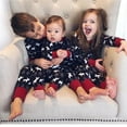 thumbnail image 2 of Ensemble de Pyjamas de Noël pour la Famille, Imprimé Cartoon Elk, Haut à Manches Longues à Col Ras du Cou + Pantalon Long Élastique, 2 of 8